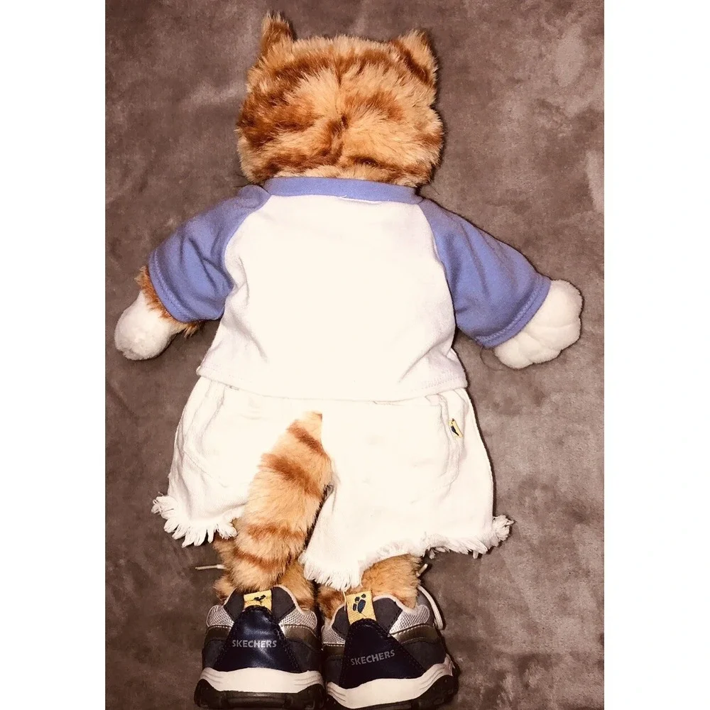 Vintage 2002 Build A Bear Orange Cat With Outfit Sketchers‎ Shoes BABW